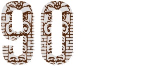90th MassMu logo brown reversed